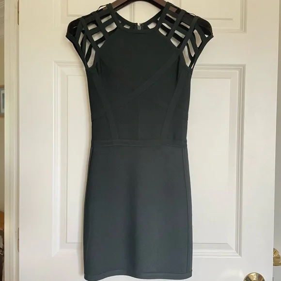 bebe green bandage dress Bandage Midi Dress main image 0